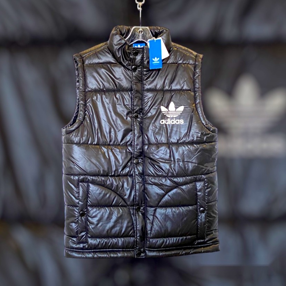 ADIDAS MENS BLACK PUFFER VEST